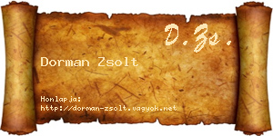Dorman Zsolt névjegykártya